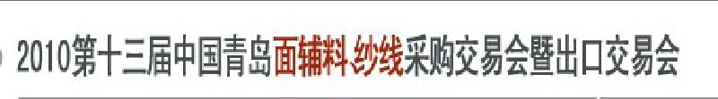 2010第十三屆中國青島國際面輔料、紗線采購交易會暨出口交易會